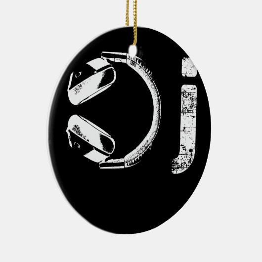 Coole Kopfhörer-Design für Men DJ Music Keramik Ornament (Rechts)