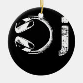 Coole Kopfhörer-Design für Men DJ Music Keramik Ornament (Vorne)