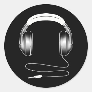 Coole Kopfhörer DJ Music Artist Lover Runder Aufkleber