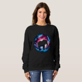 Coole kosmische Elefantengalaxie Sweatshirt (Vorne ganz)