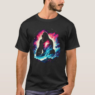 Coole kosmische Gorilla Galaxy Grafik Kunst T-Shirt