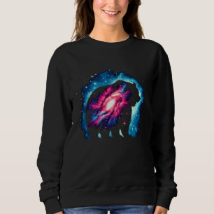 Coole kosmische Grizzly Bär Galaxy Grafik Weltraum Sweatshirt