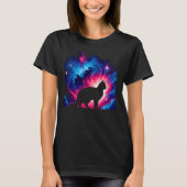 Coole Kosmische Katze Galaxy Grafik Weltraumkunst T-Shirt (Vorderseite)