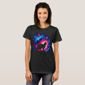 Coole Kosmische Katze Galaxy Grafik Weltraumkunst T-Shirt (Vorne ganz)