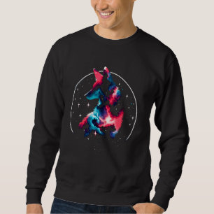 Coole kosmische Maned Wolf Galaxy Graphic Space Ar Sweatshirt