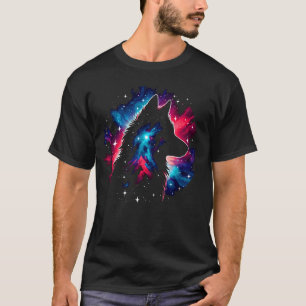 Coole kosmische Maned Wolf Galaxy Graphic Space Ar T-Shirt