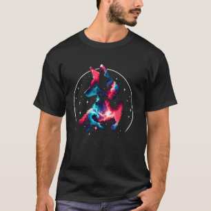 Coole kosmische Maned Wolf Galaxy Graphic Space Ar T-Shirt