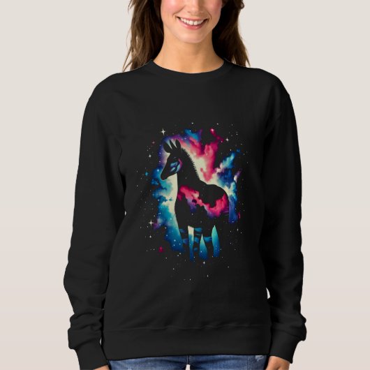 Coole Kosmische Okapi Galaxy Grafik Weltraumkunst Sweatshirt (Vorderseite)