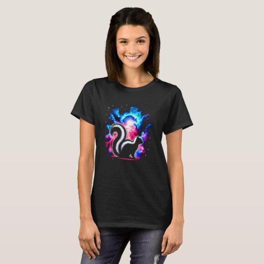 Coole kosmische Skunk Galaxy Graphic Space Art T-Shirt (Vorne ganz)