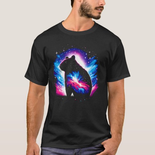 Coole Kosmische Wombat Galaxy Graphic Space Art T-Shirt (Vorderseite)