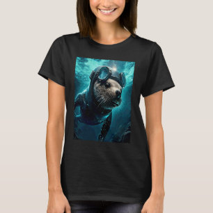 Coole Kostümierung Seeotter Tauchen Otter 1 T-Shirt