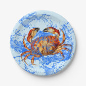 Coole Krabbe Pappteller (Vorderseite)