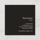 Coole Kraft-Beruflich-Monogramm-Platz Quadratische Visitenkarte (Rückseite)