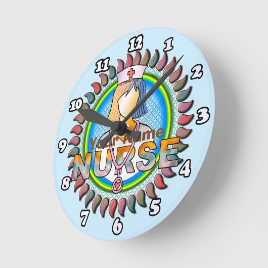Coole Krankenschwester Runde Wanduhr (Winkel)