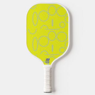 Coole Kreise Gelbe Geometrie Moderne Breite Pickleball Schläger