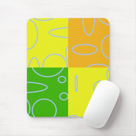 Coole Kreise und Schleifen in grün orangefarbenem  Mousepad (Mit Mouse)