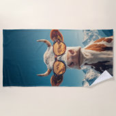Coole Kuh Alpen Design Strandtuch (Vorderseite)