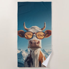 Coole Kuh Alpen Design Strandtuch