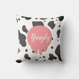 Coole Kuh-Druck-Name monogrammiert  Kissen