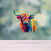 Coole Kuh im Wiesenklassik-T - Shirt Acrylschild (Neutral)