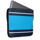 Coole, kühne Nautical Navy Sky Blue Racing Stripes Laptopschutzhülle (Vorne Rechts)