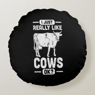Coole Kuhtieridee Funny Cow Lover Geschenk Rundes Kissen