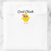 Coole Küken Runder Aufkleber (Tasche)