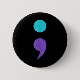 Coole Kunst des Semikolon-Zeichens zur Suizidpräve Button