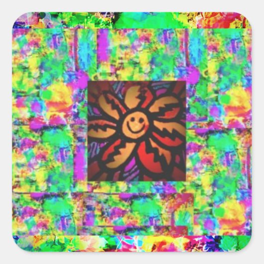Coole Kunst Quadratischer Aufkleber (Vorderseite)