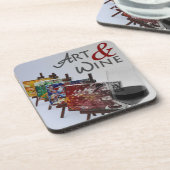 Coole Kunst & Wein Untersetzer Set! (Linke Seite)