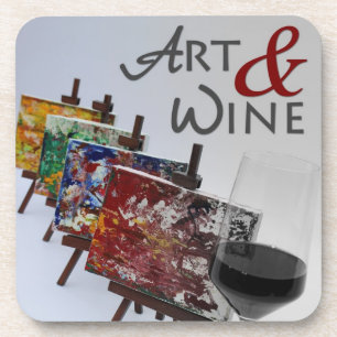 Coole Kunst & Wein Untersetzer Set!