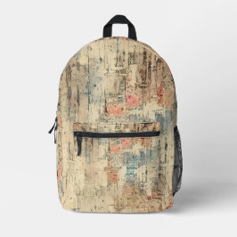Coole Kunstgrunge Hintergrund Altes Holz rustikale Bedruckter Rucksack