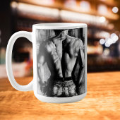 Coole Kunstkunst, Bare-Back Cowboy-Kohleskizze Tasse