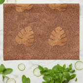 Coole Kupfer Textur Monstera Blätter Handtuch (Gefaltet)