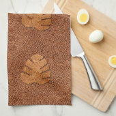 Coole Kupfer Textur Monstera Blätter Handtuch (Viertel Falte)