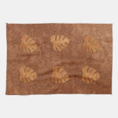 Coole Kupfer Textur Monstera Blätter Handtuch (Horizontal)