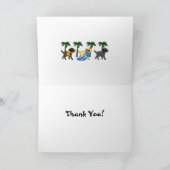 Coole Labradors Beach Party Cartoon Danke Karte (Innenseite)