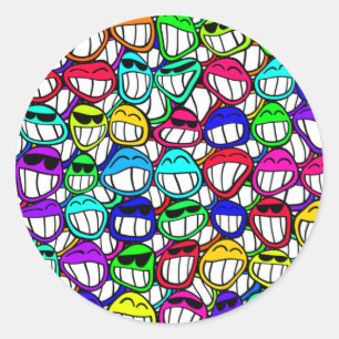 Coole Lächeln Runder Aufkleber