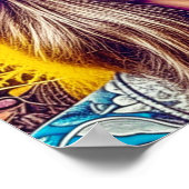 Coole Lady in Blauer Sonnenbrille Poster (Ecke)