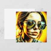 Coole Lady in Sonnenbrille Reflektion einer Straße (Vorne/Hinten)