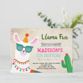 Coole Lama-Party Einladung (Stehend Vorderseite)
