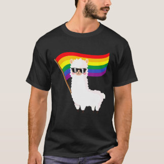 Coole Lama-Regenbogenflagge Lgbtqia Gay Pride Rege T-Shirt