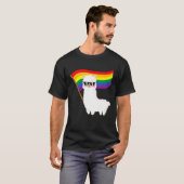 Coole Lama-Regenbogenflagge Lgbtqia Gay Pride Rege T-Shirt (Vorne ganz)