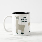 Coole Lamas individueller Name u. Text-Tassen Zweifarbige Tasse (Links)