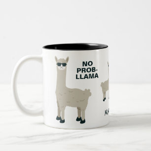 Coole Lamas individueller Name u. Text-Tassen Zweifarbige Tasse