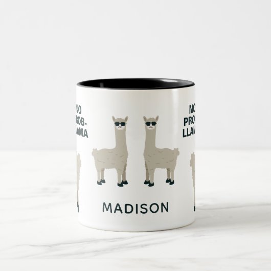 Coole Lamas individueller Name u. Text-Tassen Zweifarbige Tasse (Mittel)
