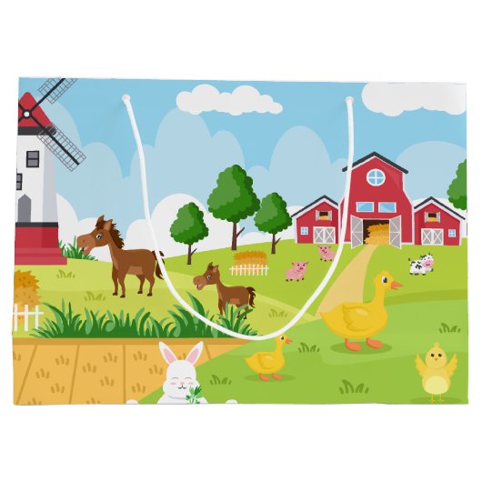 coole Landlandwirtschaft Große Geschenktüte (Rückseite)