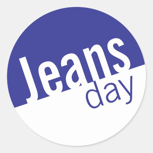 Coole Lässige Denim Jeans Day Stickers Blue (Vorderseite)