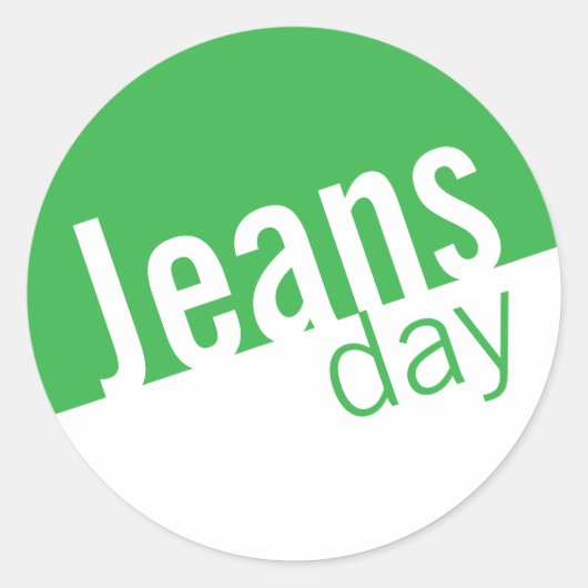 Coole Lässige Denim Jeans Day Stickers Green (Vorderseite)