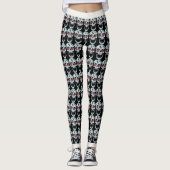 Coole Laughing White Skull Red Imitats Glitzer Aug Leggings (Vorderseite)